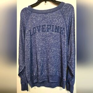 Victoria Secret Pink Long Sleeve Blue Top Sz X-Sm
